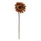 19"H Burnt Orange Fabric Sunflower with Brown Wrapped Wire Stem